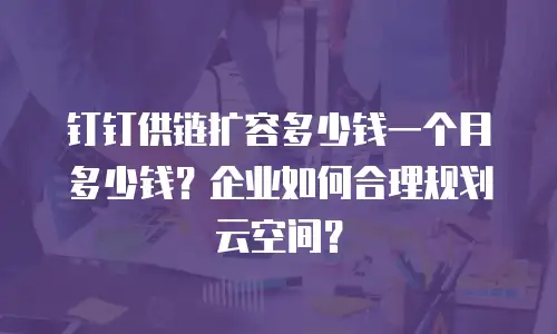 钉钉供链扩容多少钱一个月多少钱？企业如何合理规划云空间？