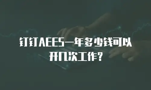 钉钉AEES一年多少钱可以开几次工作？
