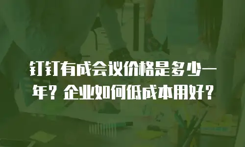 钉钉有成会议价格是多少一年？企业如何低成本用好？