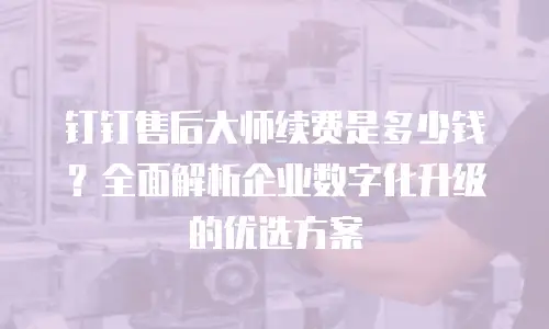 钉钉售后大师续费是多少钱？全面解析企业数字化升级的优选方案