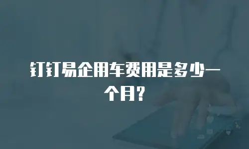钉钉易企用车费用是多少一个月？