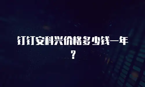 钉钉安科兴价格多少钱一年？