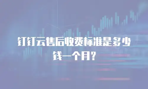 钉钉云售后收费标准是多少钱一个月？
