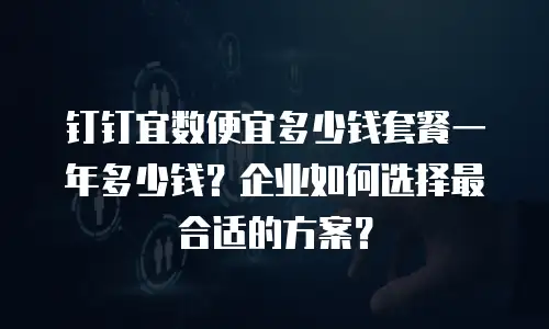 钉钉宜数便宜多少钱套餐一年多少钱？企业如何选择最合适的方案？