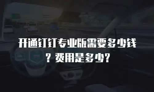 开通钉钉专业版需要多少钱？费用是多少？
