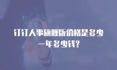 钉钉人事旗舰版价格是多少一年多少钱？