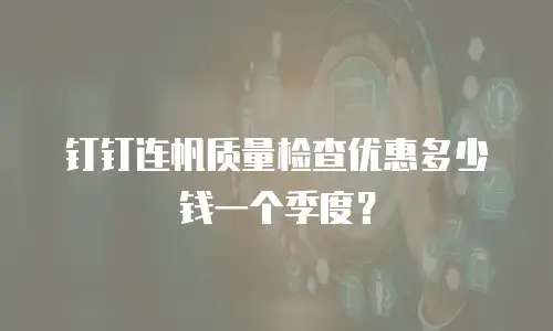 钉钉连帆质量检查优惠多少钱一个季度？