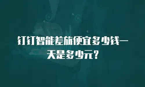 钉钉智能差旅便宜多少钱一天是多少元？