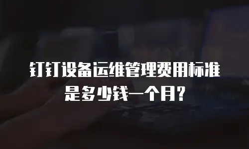 钉钉设备运维管理费用标准是多少钱一个月？