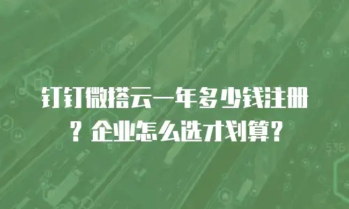 钉钉微搭云一年多少钱注册？企业怎么选才划算？