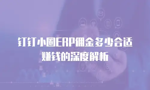 钉钉小圈ERP佣金多少合适赚钱的深度解析