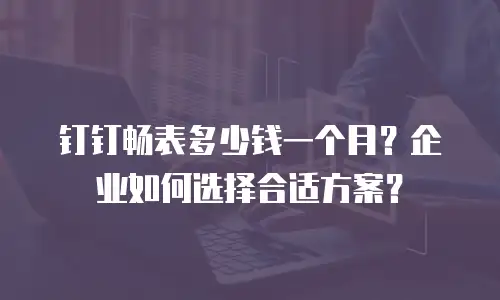 钉钉畅表多少钱一个月？企业如何选择合适方案？