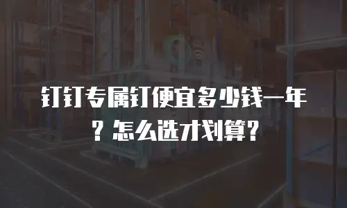 钉钉专属钉便宜多少钱一年？怎么选才划算？