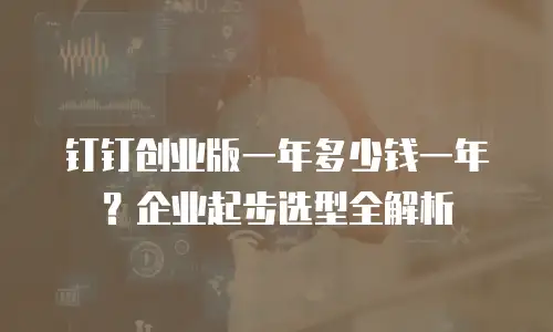 钉钉创业版一年多少钱一年？企业起步选型全解析