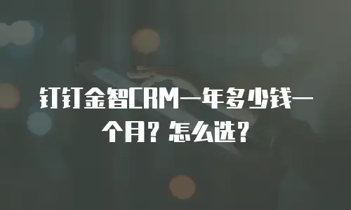 钉钉金智CRM一年多少钱一个月？怎么选？