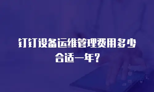 钉钉设备运维管理费用多少合适一年？