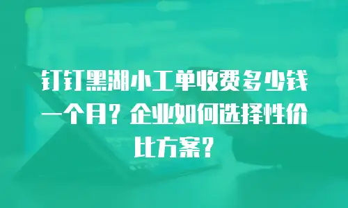 钉钉黑湖小工单收费多少钱一个月？企业如何选择性价比方案？