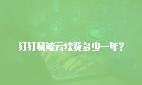 钉钉易鲸云续费多少一年？