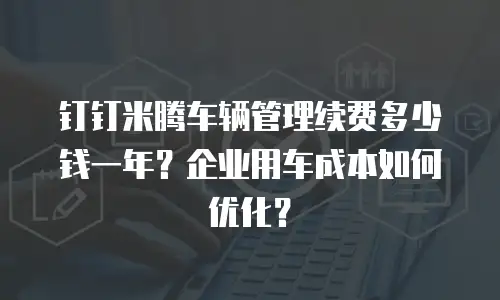 钉钉米腾车辆管理续费多少钱一年？企业用车成本如何优化？