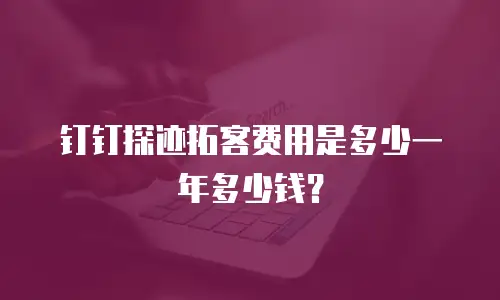 钉钉探迹拓客费用是多少一年多少钱？