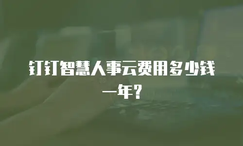 钉钉智慧人事云费用多少钱一年？