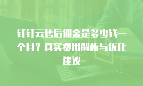 钉钉云售后佣金是多少钱一个月？真实费用解析与优化建议