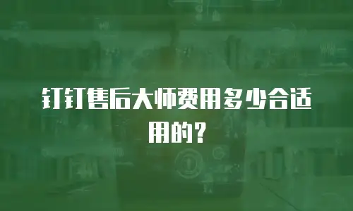 钉钉售后大师费用多少合适用的？