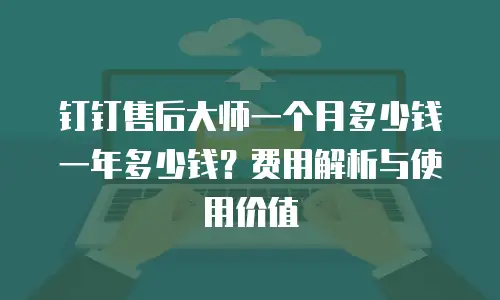 钉钉售后大师一个月多少钱一年多少钱？费用解析与使用价值