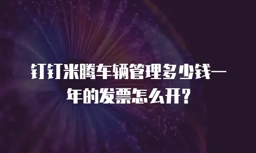 钉钉米腾车辆管理多少钱一年的发票怎么开？
