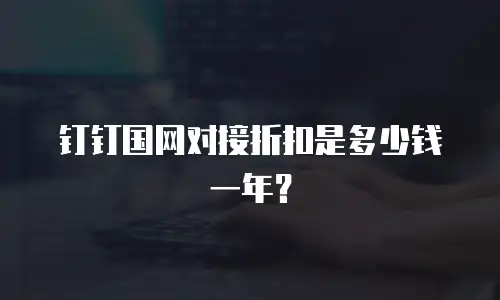 钉钉国网对接折扣是多少钱一年？