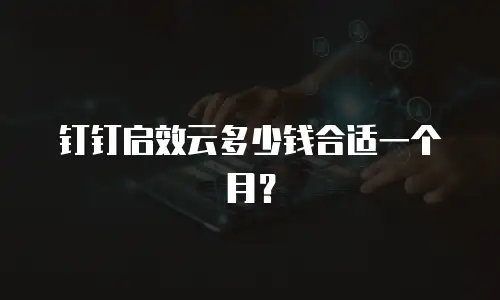 钉钉启效云多少钱合适一个月？