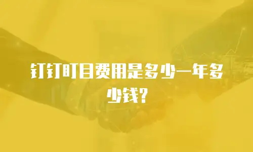 钉钉盯目费用是多少一年多少钱？