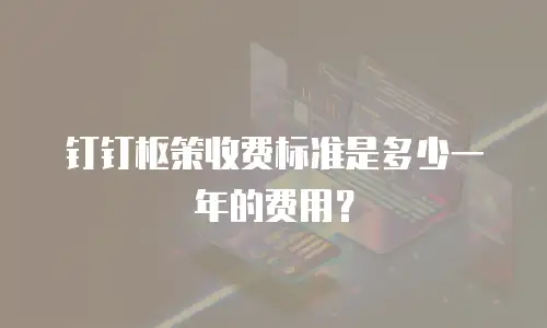 钉钉枢策收费标准是多少一年的费用？