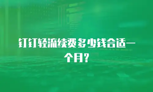 钉钉轻流续费多少钱合适一个月？