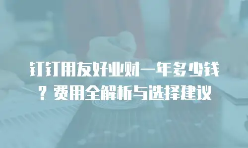 钉钉用友好业财一年多少钱？费用全解析与选择建议