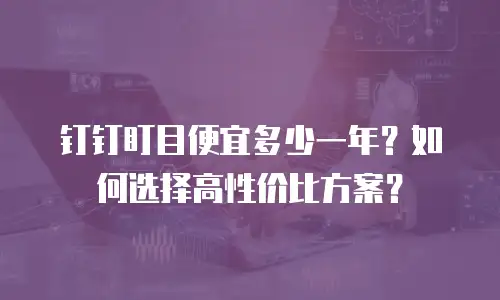钉钉盯目便宜多少一年？如何选择高性价比方案？