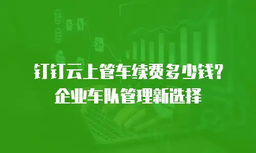 钉钉云上管车续费多少钱？企业车队管理新选择