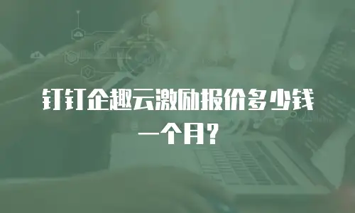 钉钉企趣云激励报价多少钱一个月？