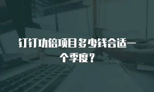 钉钉功倍项目多少钱合适一个季度？