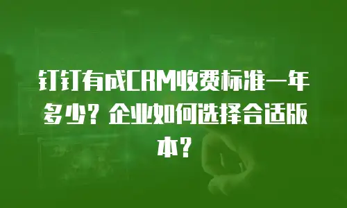 钉钉有成CRM收费标准一年多少？企业如何选择合适版本？