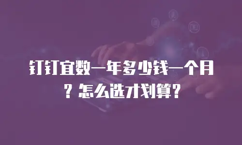 钉钉宜数一年多少钱一个月？怎么选才划算？