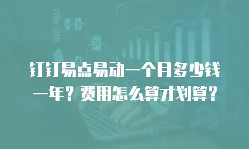 钉钉易点易动一个月多少钱一年？费用怎么算才划算？
