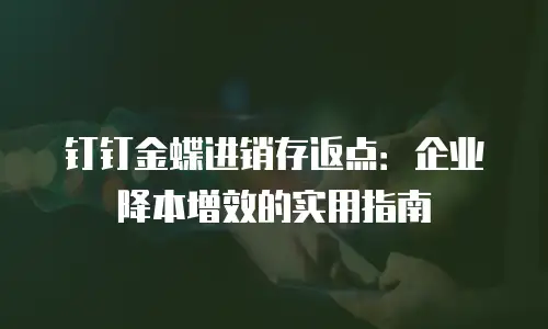 钉钉金蝶进销存返点：企业降本增效的实用指南