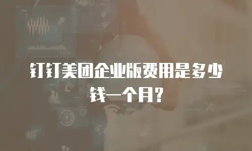 钉钉美团企业版费用是多少钱一个月？