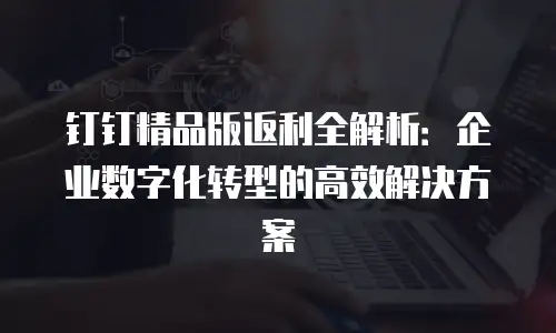 钉钉精品版返利全解析：企业数字化转型的高效解决方案