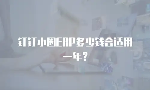 钉钉小圈ERP多少钱合适用一年？