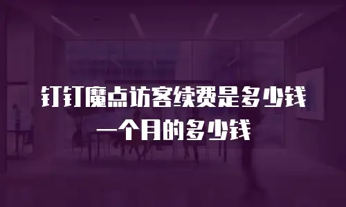 钉钉魔点访客续费是多少钱一个月的多少钱