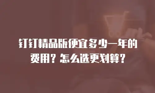 钉钉精品版便宜多少一年的费用？怎么选更划算？