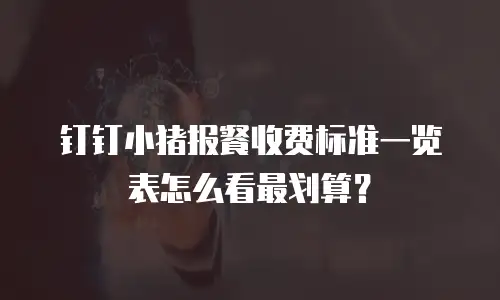 钉钉小猪报餐收费标准一览表怎么看最划算？