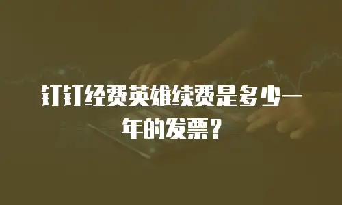 钉钉经费英雄续费是多少一年的发票？